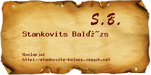 Stankovits Balázs névjegykártya